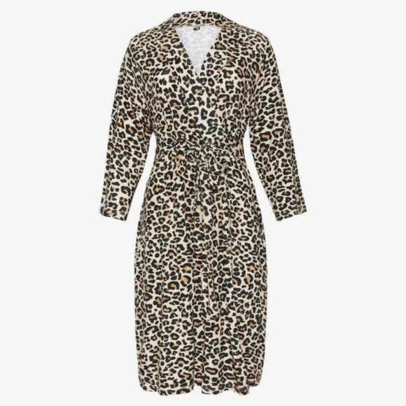NWOT - Posh Peanut Lana Leopard Tan Robe 2XL/3XL - Picture 1 of 6